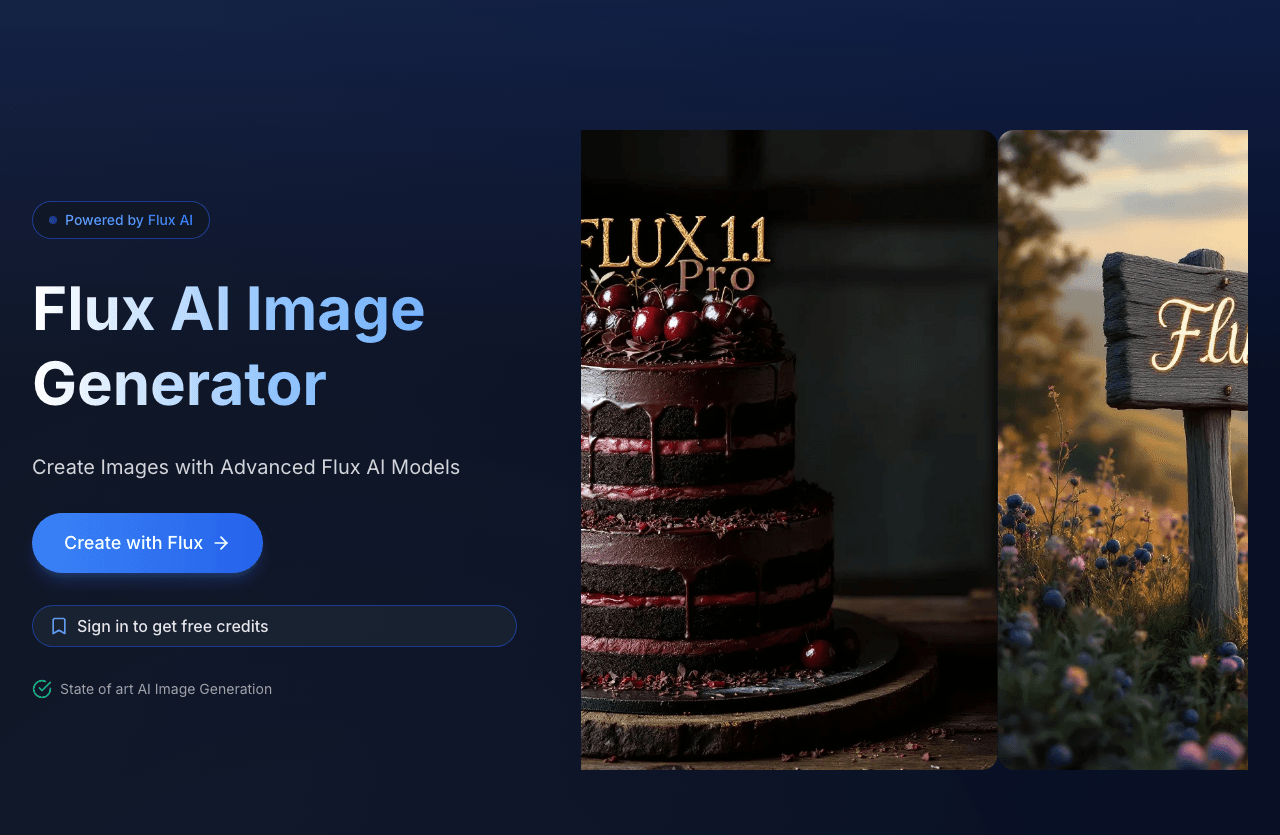 Flux AI Studio Image Generation showing Image Generation - Empower Your AI Projects