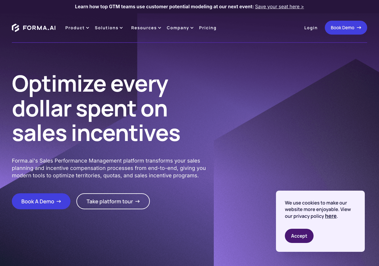 Forma.ai Data Analytics showing Data Analytics - Unify, automate, and optimize sales compensation with AI