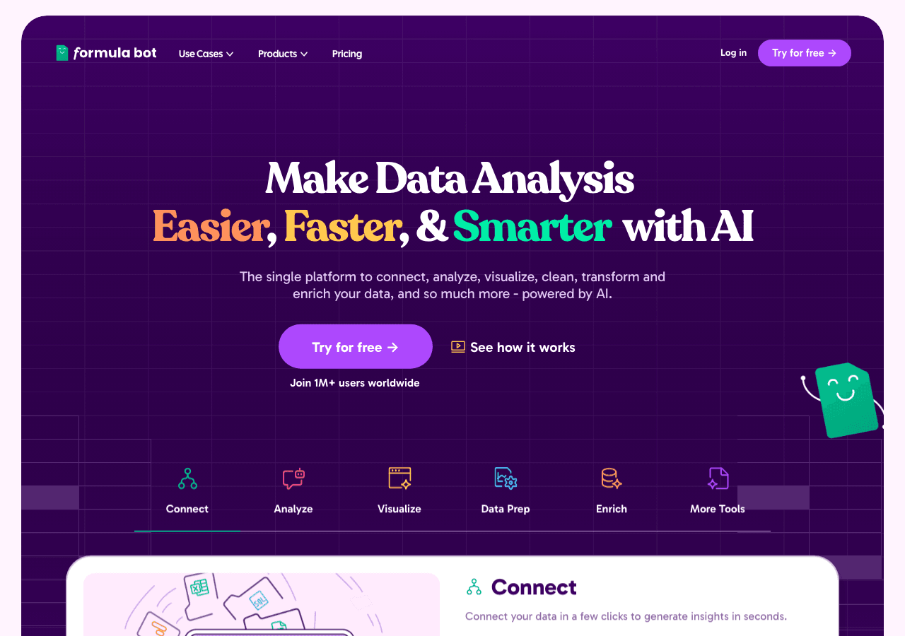 Formula Bot Data Analytics showing Data Analytics - AI Data Analyst: Instantly Turn Plain English Into Data Insights & Visual