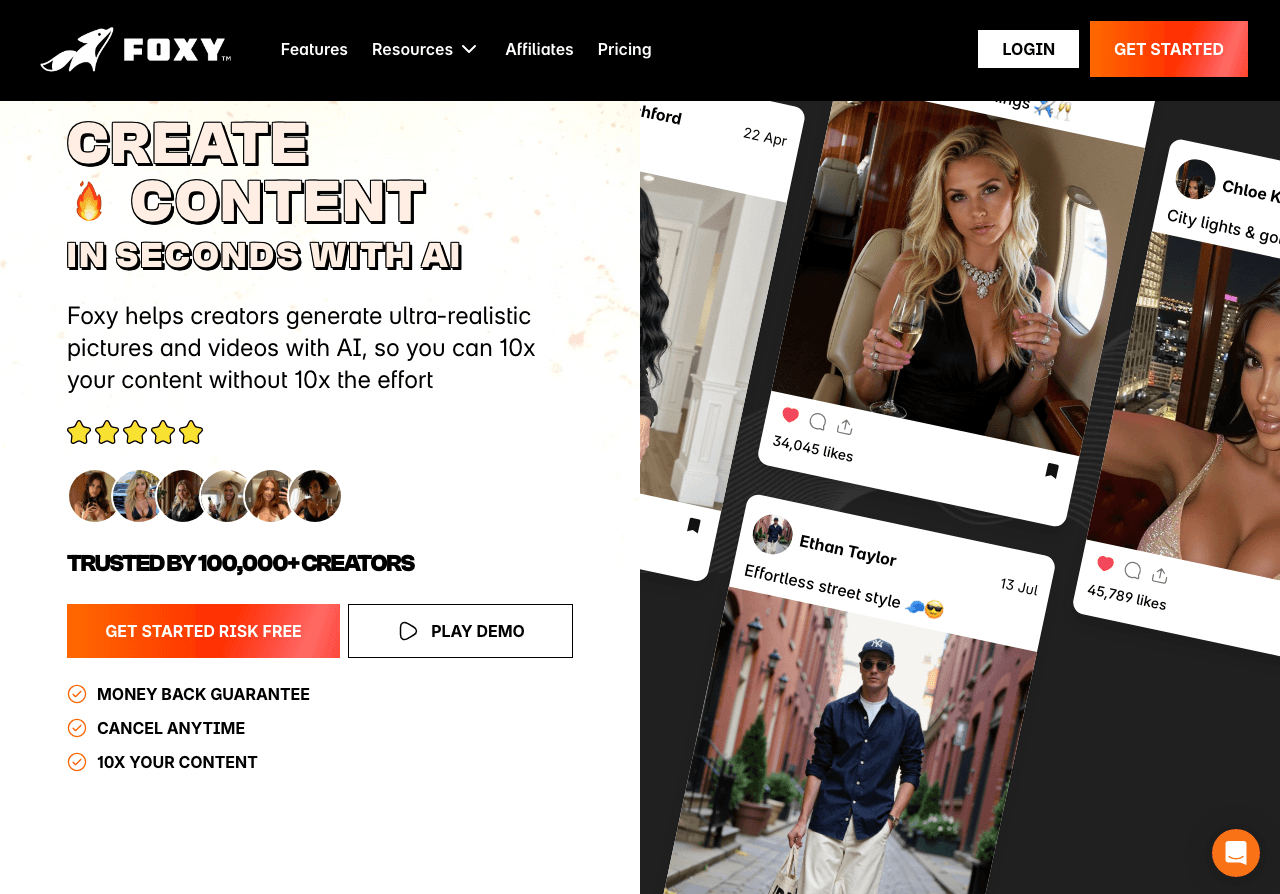 Foxy AI Image Generation showing Image Generation - AI photos and videos for your social media