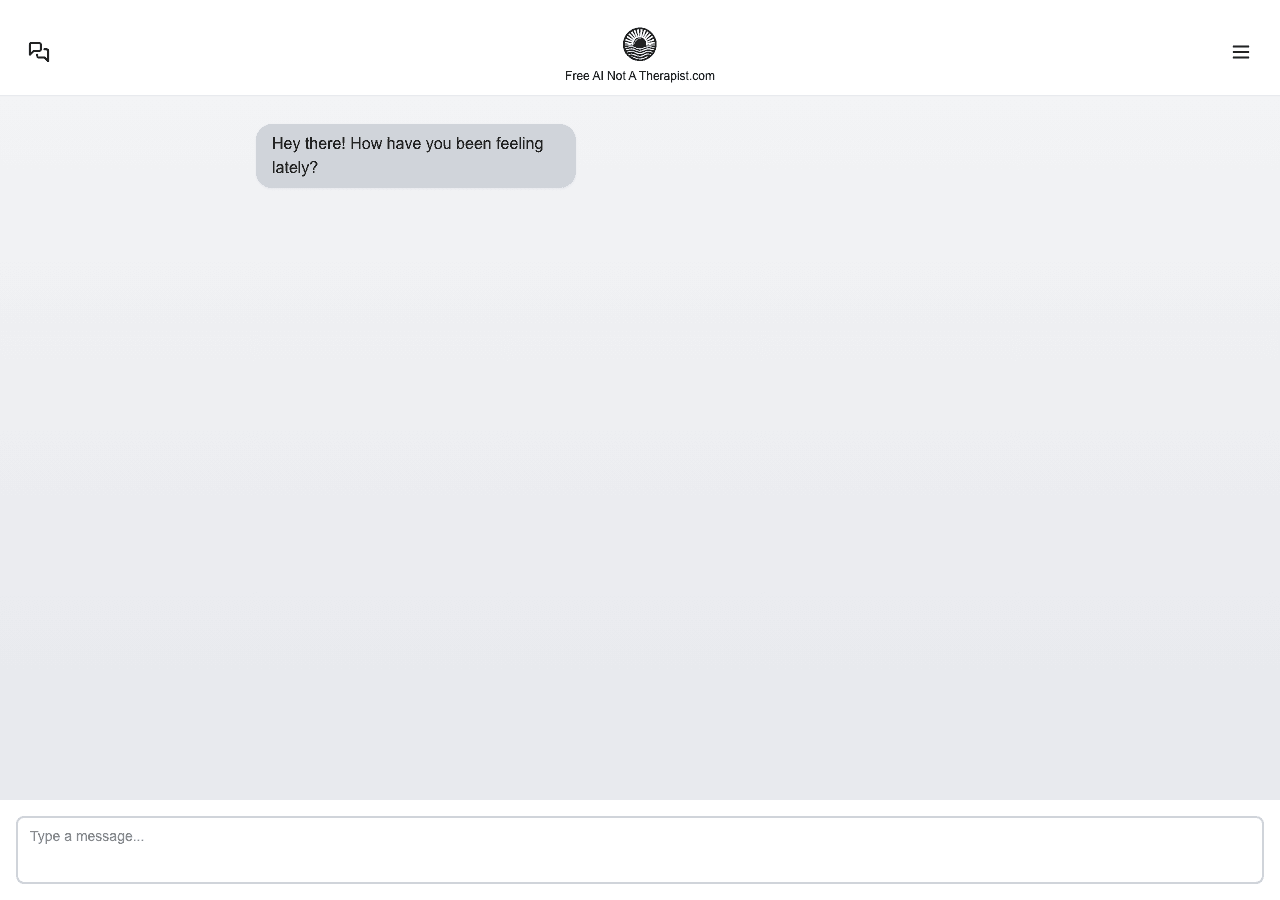 Free AI (not a) Therapist Conversational AI showing Conversational AI - Private, judgment-free support—anytime, anywhere.
