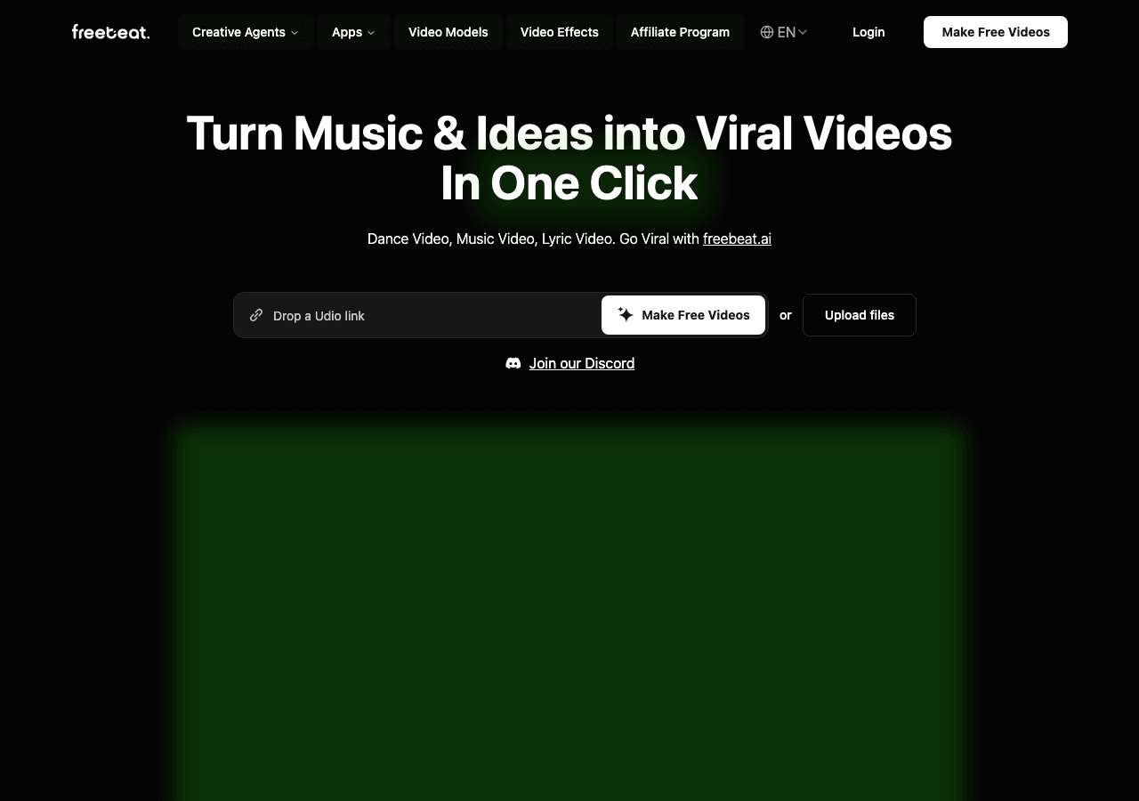 freebeat AI Video Generation showing Video Generation - Empowering Creative Freedom