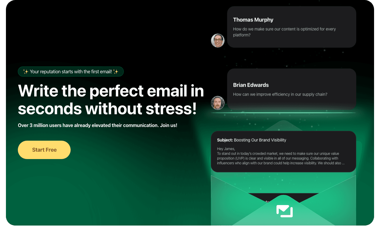 Friday: AI E-mail Writer Writing & Translation showing Writing & Translation - Automate your email writing with AI