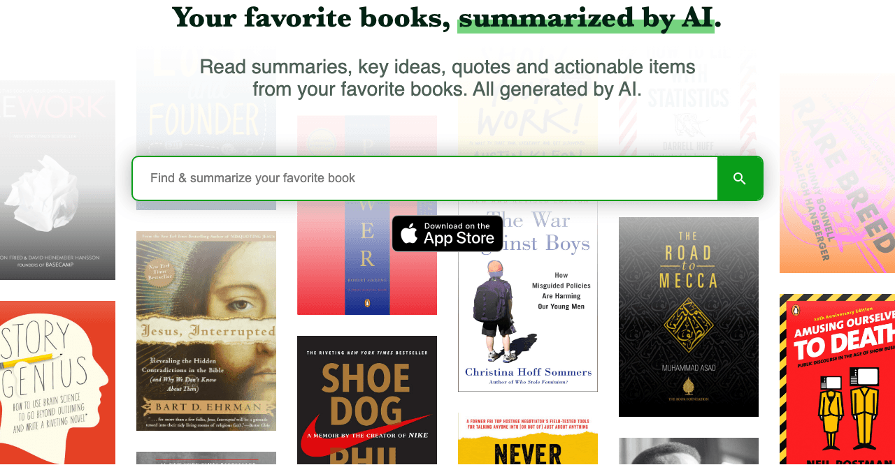 BooksAI.com Conversational AI showing Conversational AI - Unleash the power of AI for book summaries!