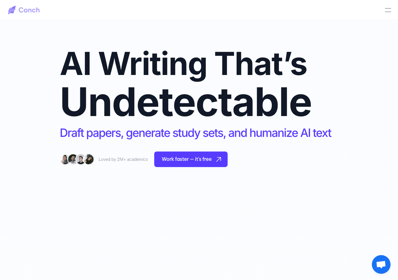 Conch AI Writing & Translation showing Writing & Translation - Write, study, and stay undetectable with Conch AI—the all-in-o