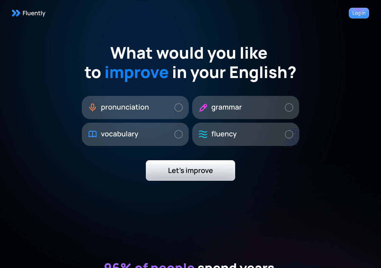 Fluently Conversational AI showing Conversational AI - Speak English confidently with AI-powered tutoring