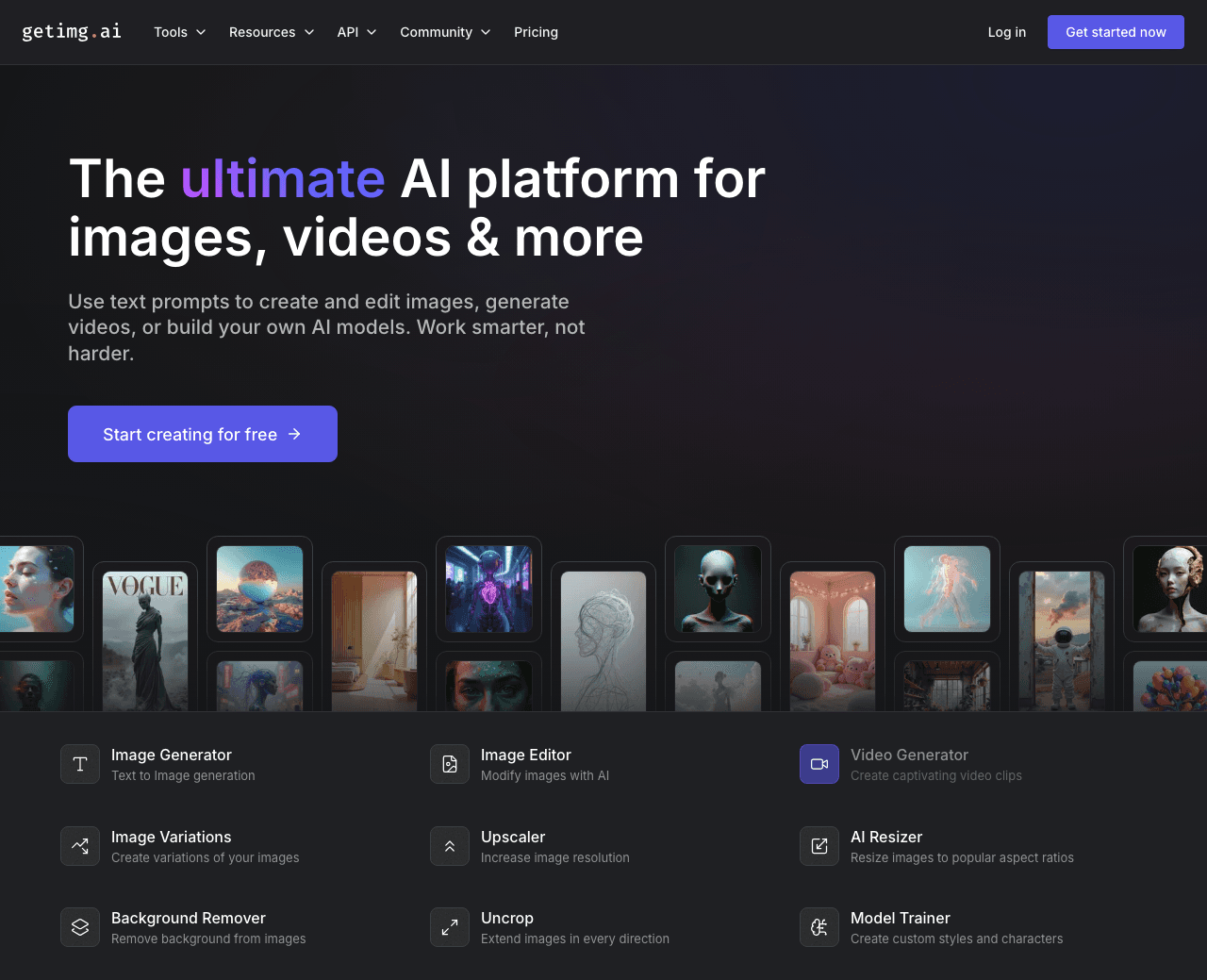 getimg.ai Image Generation showing text-to-image generation - AI-powered image and video creation studio