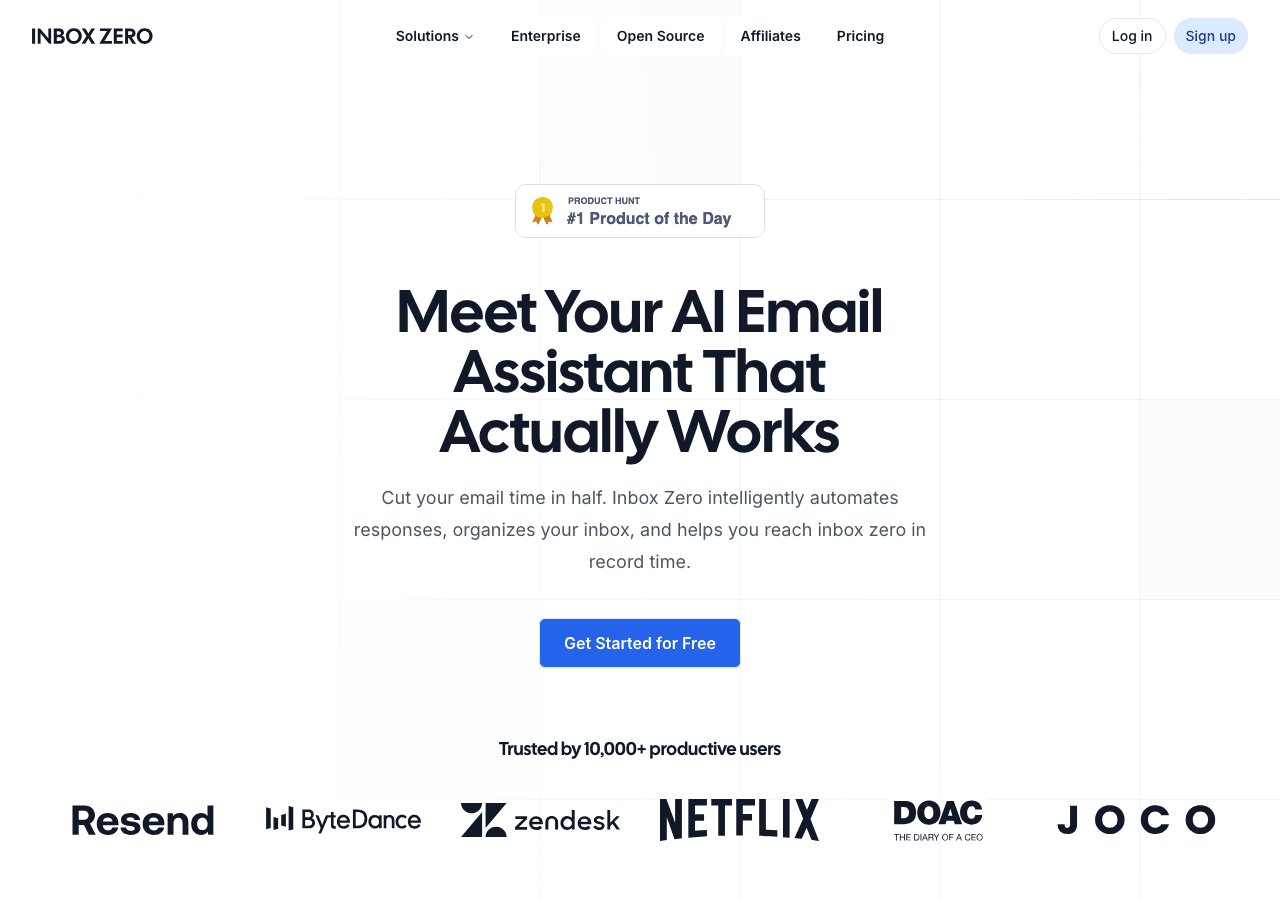 Inbox Zero Conversational AI showing Conversational AI - Declutter Your Inbox, Simplify Your Life