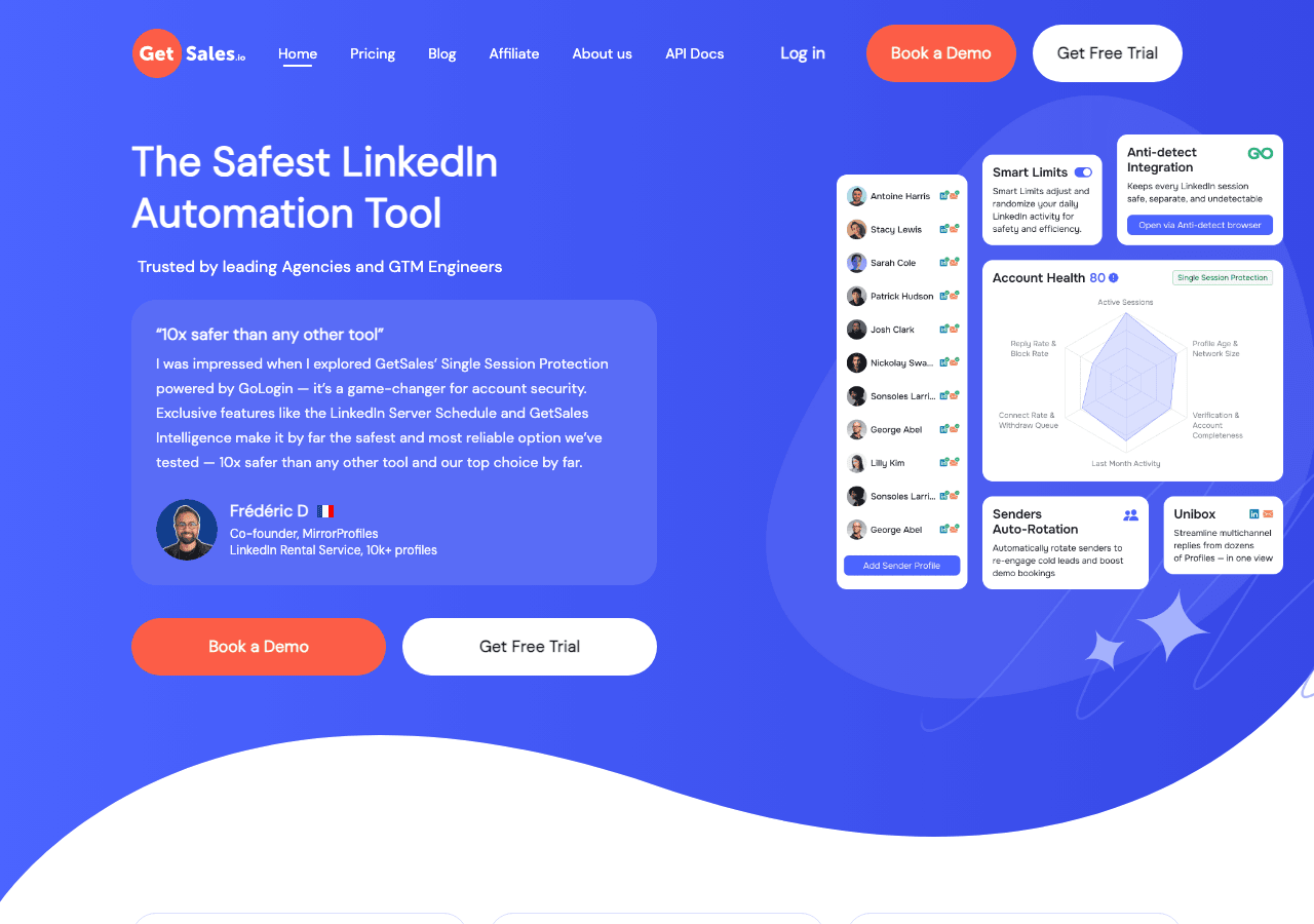 GetSales.io Data Analytics showing Data Analytics - GetSales.io: Elevating Your Sales Strategy with AI