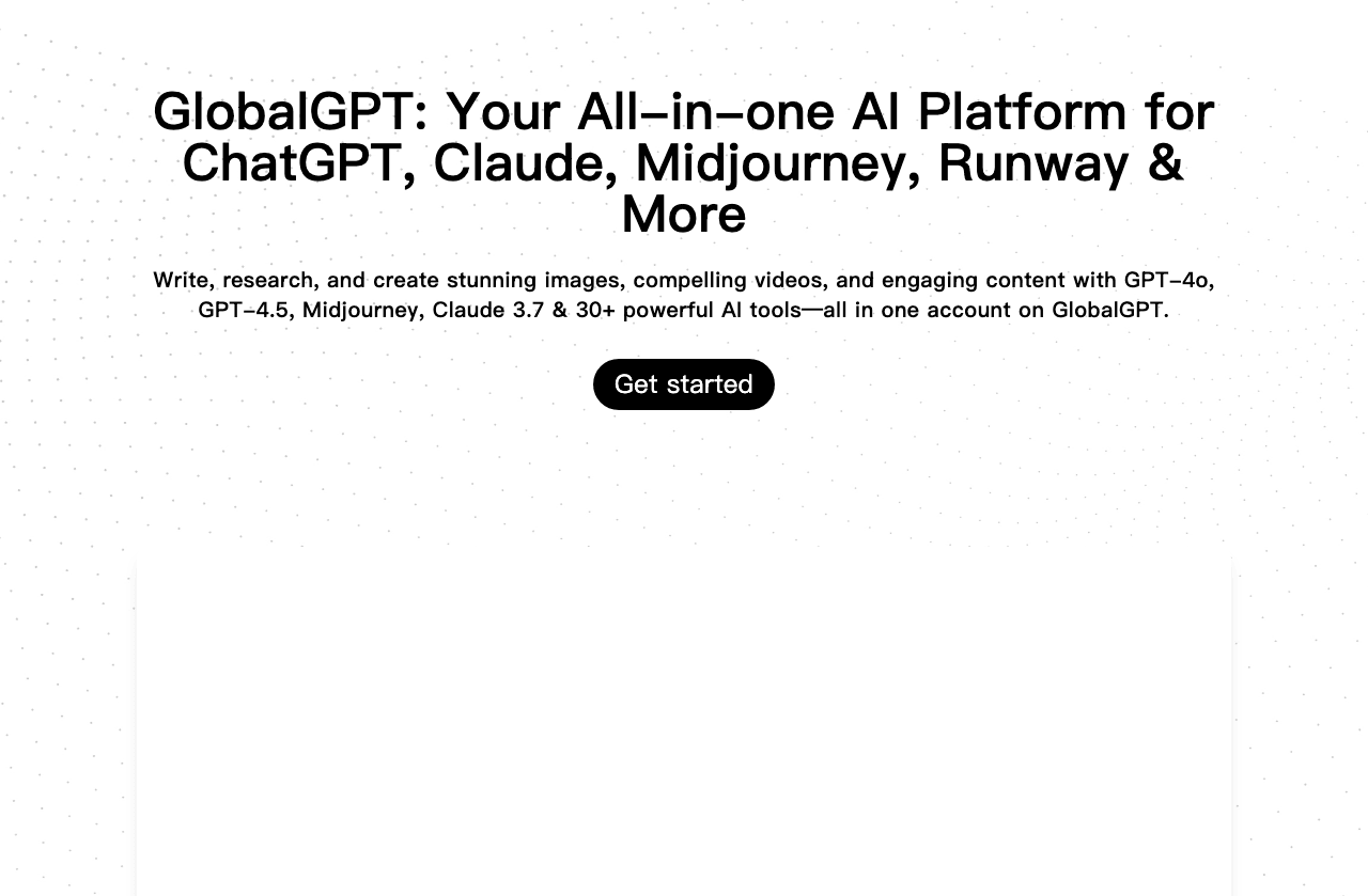 GlobalGPT Conversational AI showing Conversational AI - Unlock the power of AI for your business