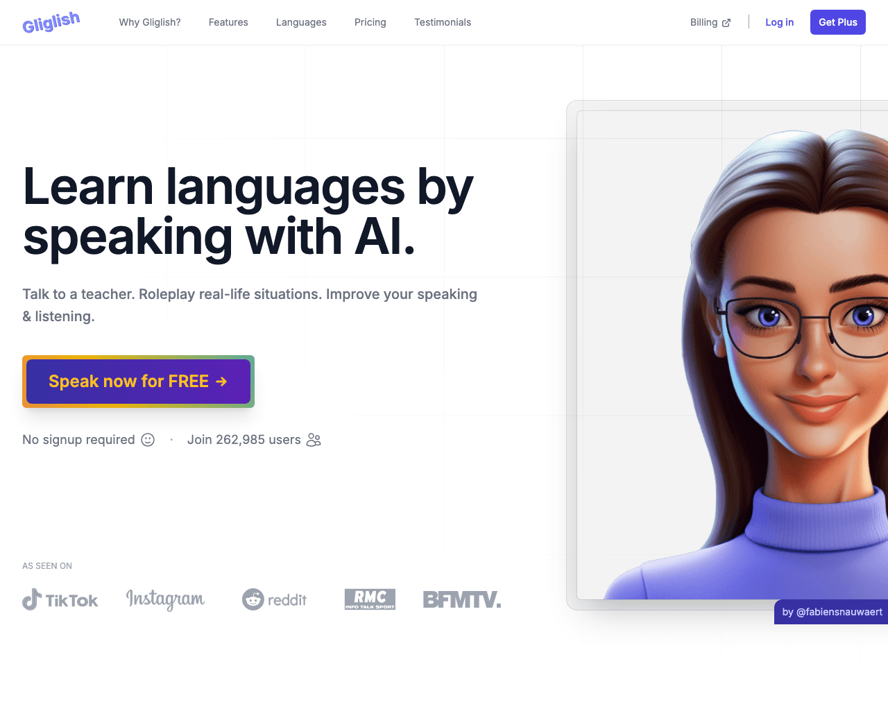 Gliglish Conversational AI showing Conversational AI - Where Global Meets Local