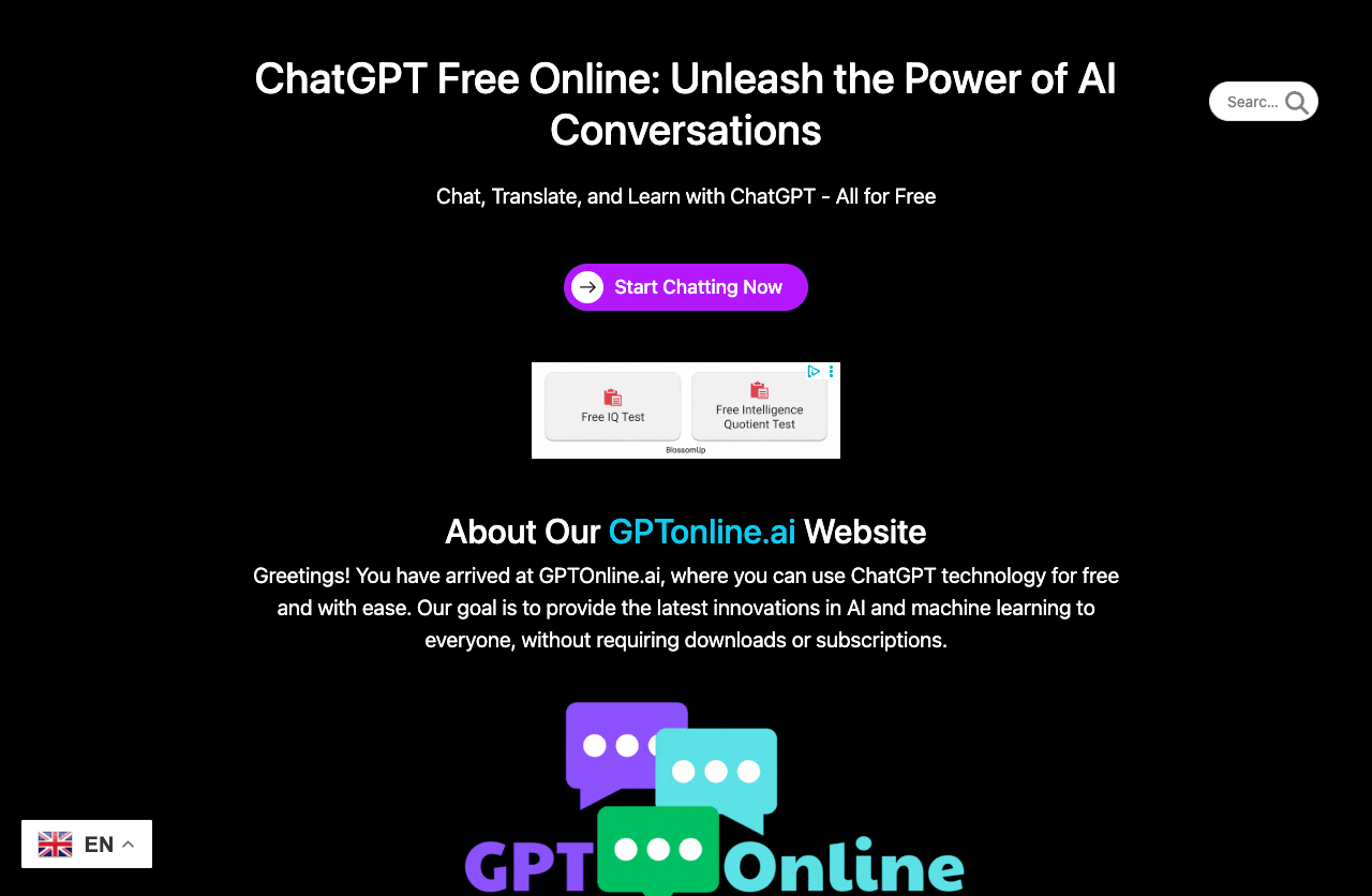 GPTOnline.ai Conversational AI showing Conversational AI - Unleash the Power of AI for Your Text