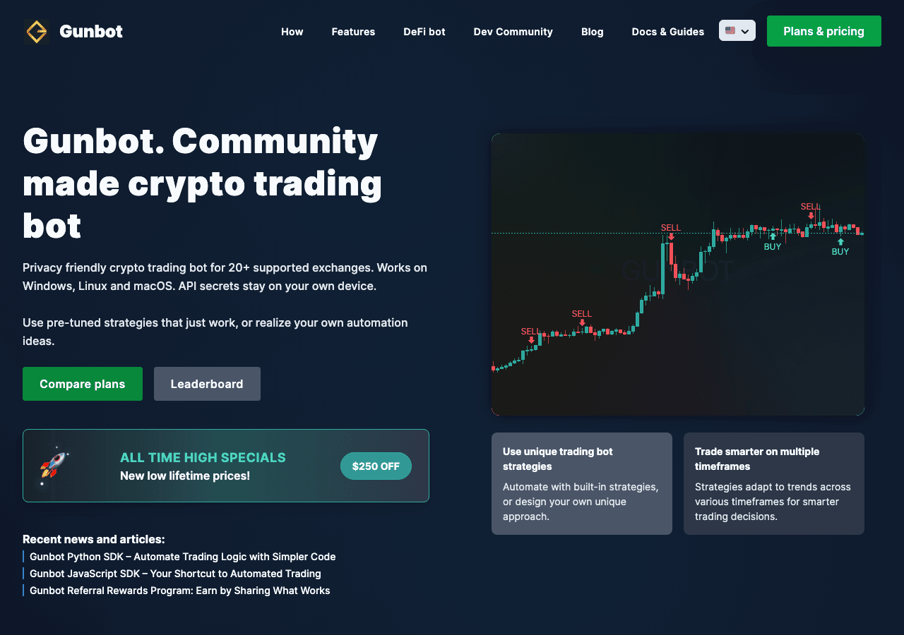Gunbot Conversational AI showing Conversational AI - The ultimate trading bot for cryptocurrencies