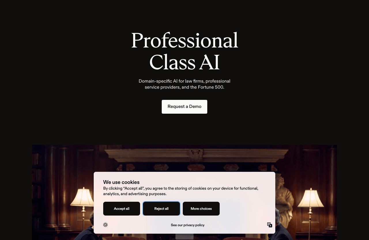 Harvey Conversational AI showing Conversational AI - Generative AI for legal teams
