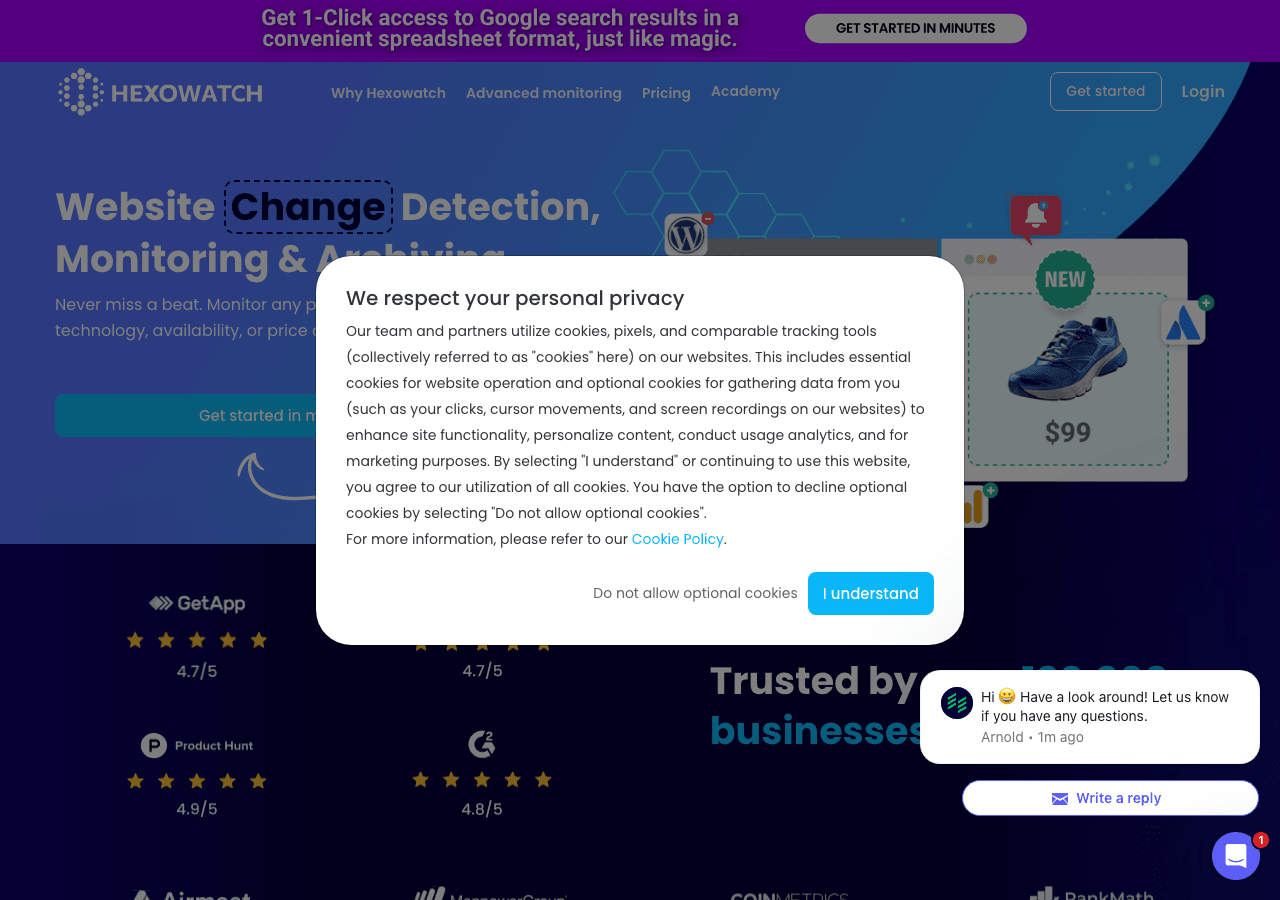 Hexomatic Search & Discovery showing Search & Discovery - Web scraping and automation made easy