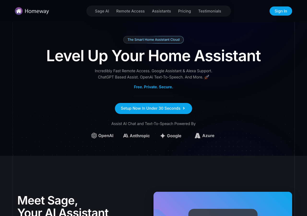 Homeway Conversational AI showing Conversational AI - Your pathway to seamless translation
