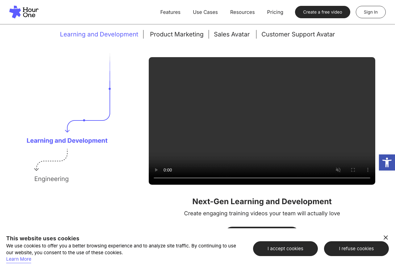 Hour One Video Generation showing ai video generation - Create professional avatar-led videos from text instantly