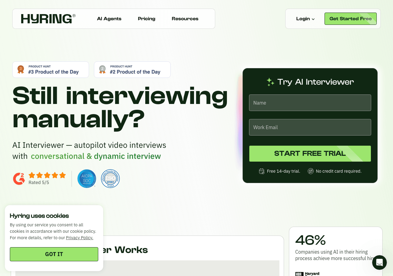 Hyring Productivity & Collaboration showing Productivity & Collaboration - Empowering your hiring process