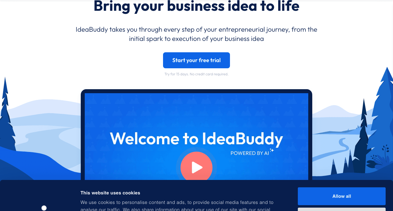 IdeaBuddy Productivity & Collaboration showing Productivity & Collaboration - Build your business plan faster with AI