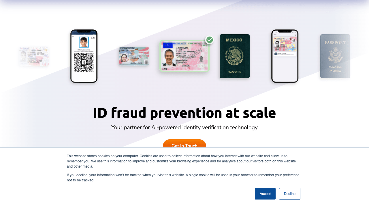 IDScan.net Data Analytics showing Data Analytics - Adaptive AI Identity Verification: ID Fraud Prevention at Scale
