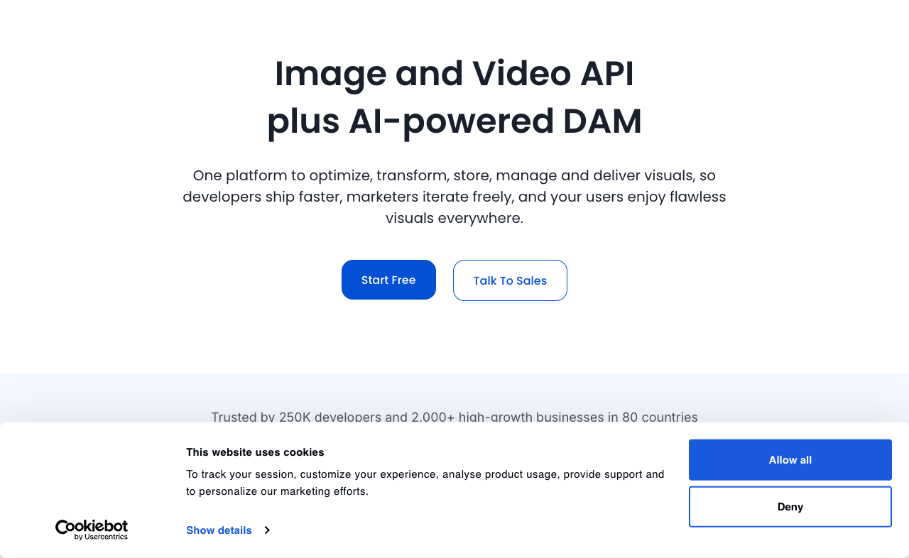 ImageKit.io Design showing Design - Optimize, transform, manage, and deliver images and video with one real-time API