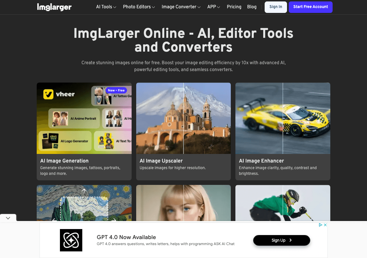 Imglarger Design showing Design - Enlarge your images with ease!