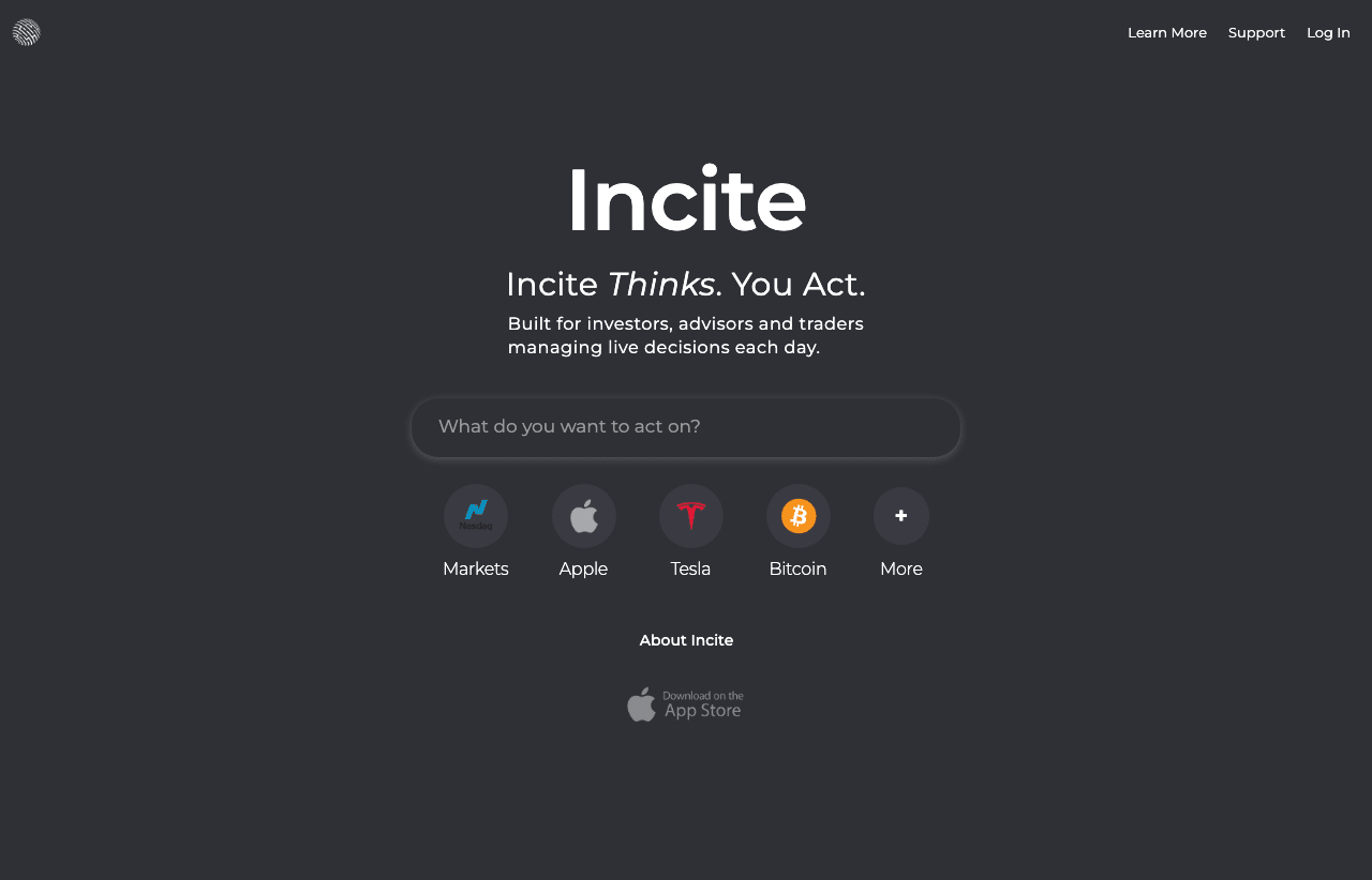 Incite AI Conversational AI showing Conversational AI - Incite thinks. You act.