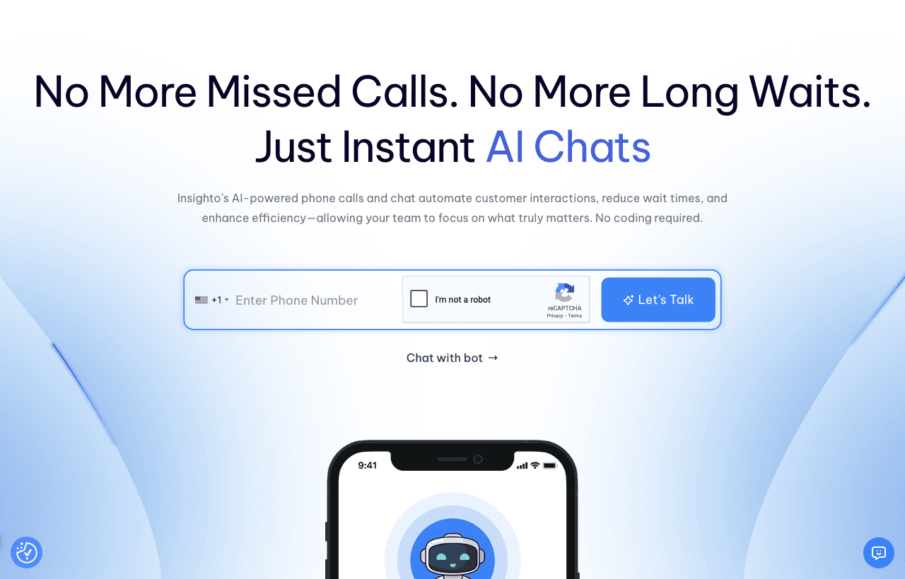 Insighto AI Conversational AI showing AI phone calls - Empowering Insights with AI