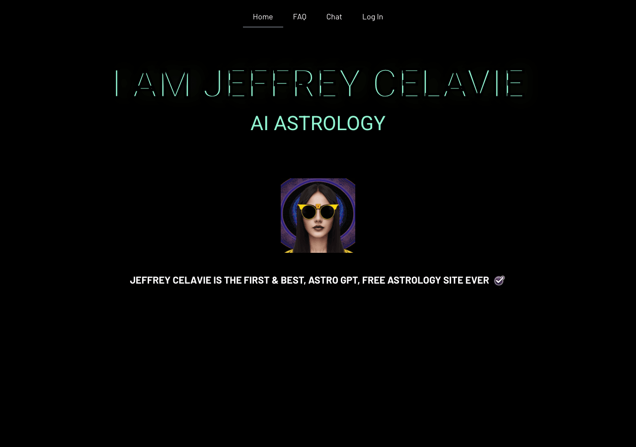 Jeffrey Celavie Conversational AI showing Conversational AI - AI-powered astrology guidance for your unique journey