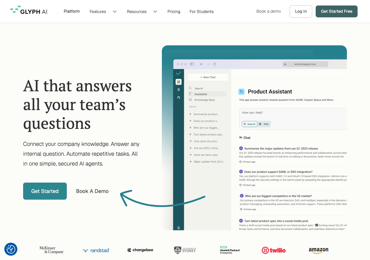 Glyph AI Audio Editing showing Audio Editing - Transform Conversations into Actionable Insights