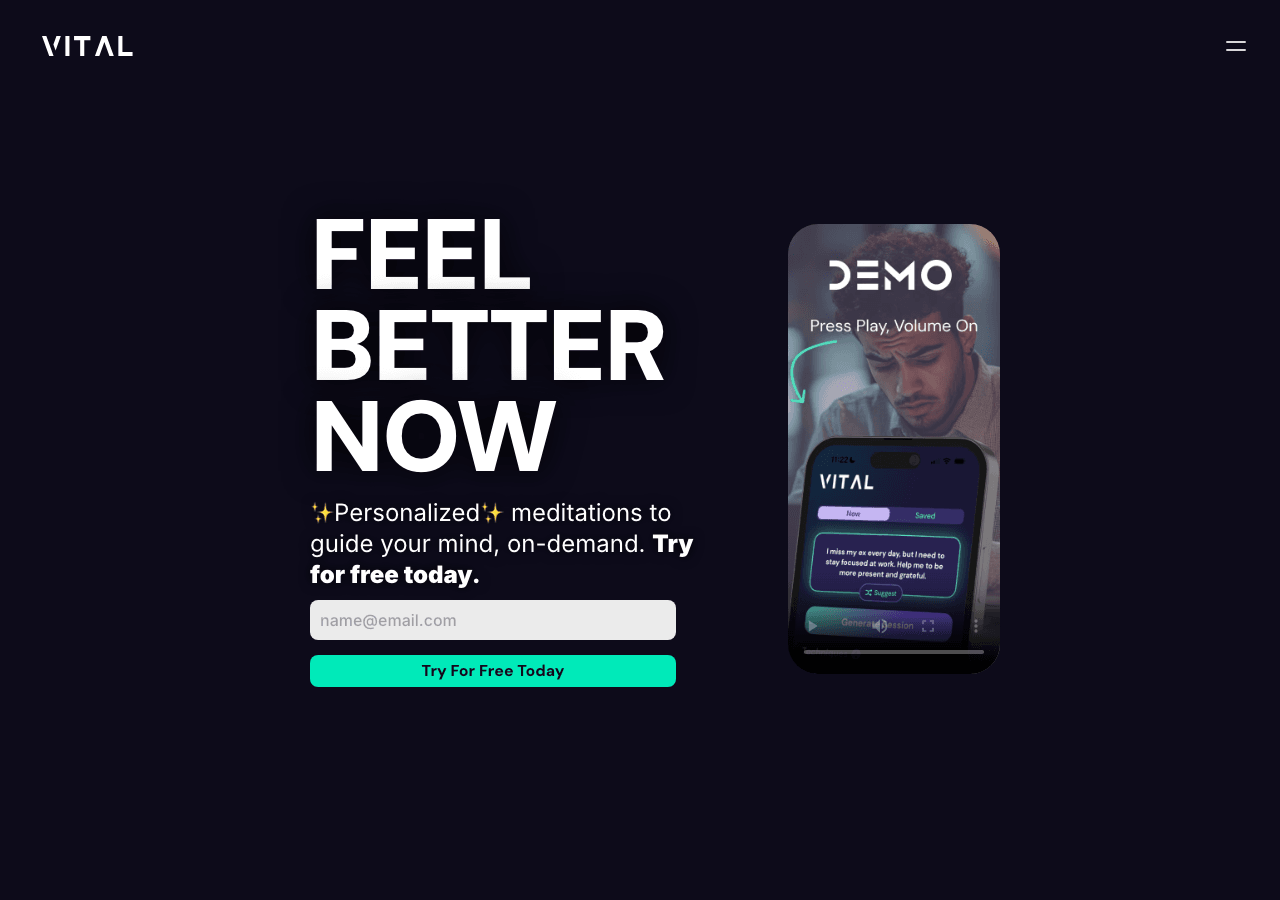 Vital AI Conversational AI showing Conversational AI - Transform patient care with AI-powered experience technology