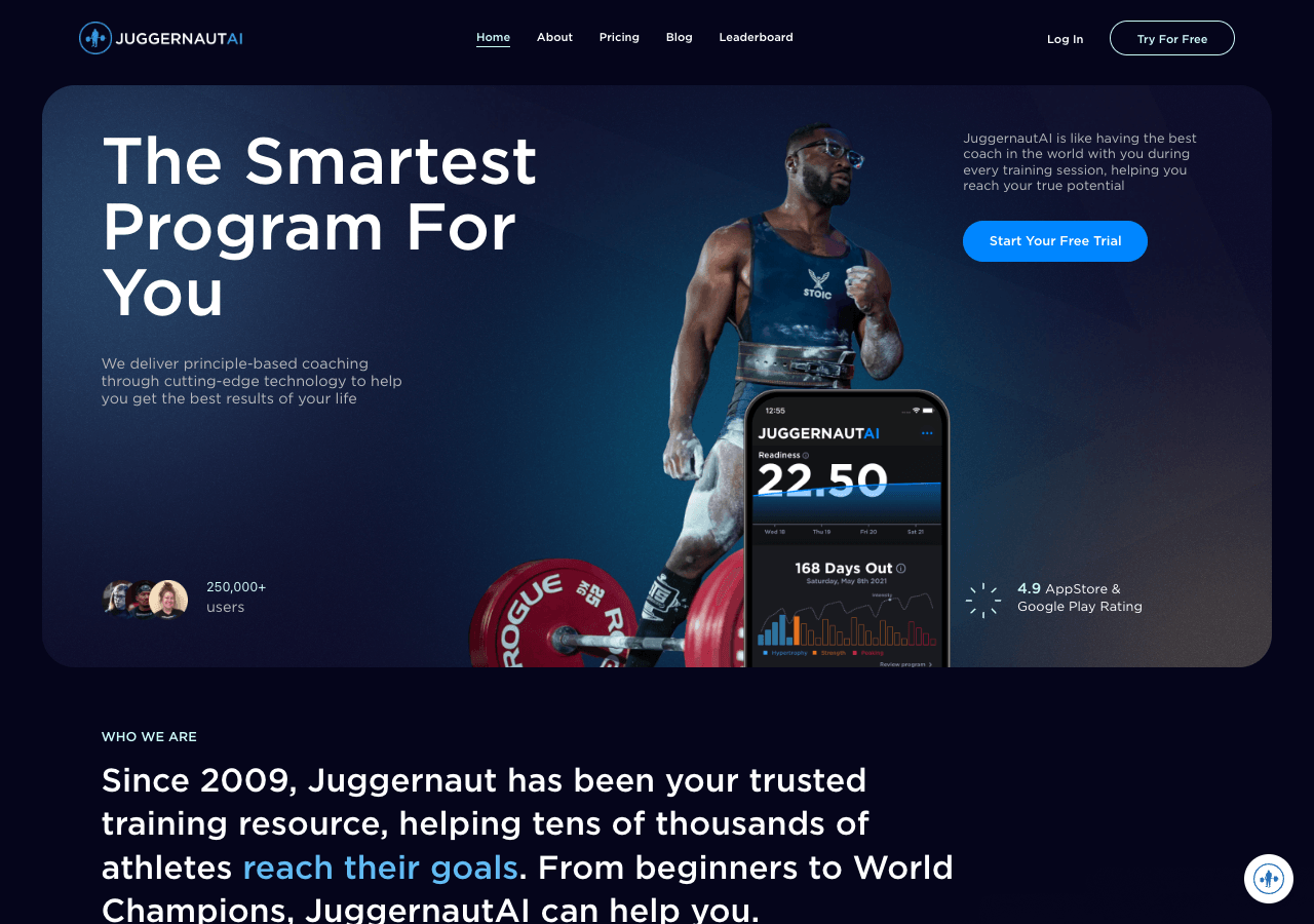 JuggernautAI Productivity & Collaboration showing Productivity & Collaboration - Your AI strength coach for truly individuali
