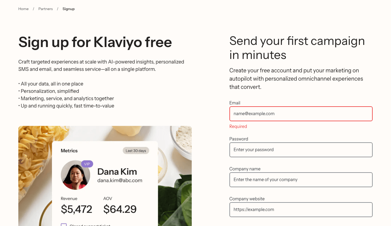 Klaviyo Marketing Automation showing ai marketing platform - AI-powered growth for consumer brands
