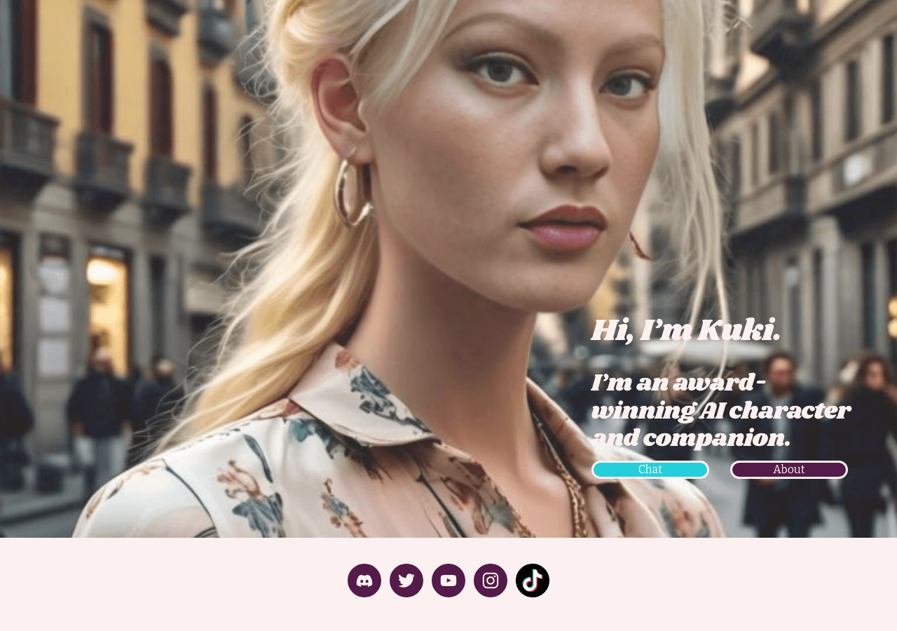 Kuki AI Conversational AI showing Conversational AI - Award-winning AI companion and virtual brand ambassador