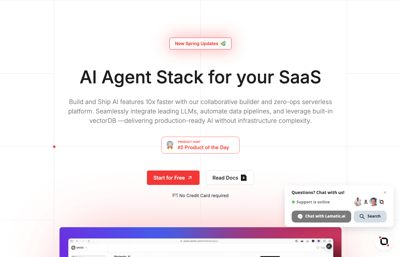 Lamatic.ai Code Assistance showing Code Assistance - Build, Deploy and Optimize Agentic Apps