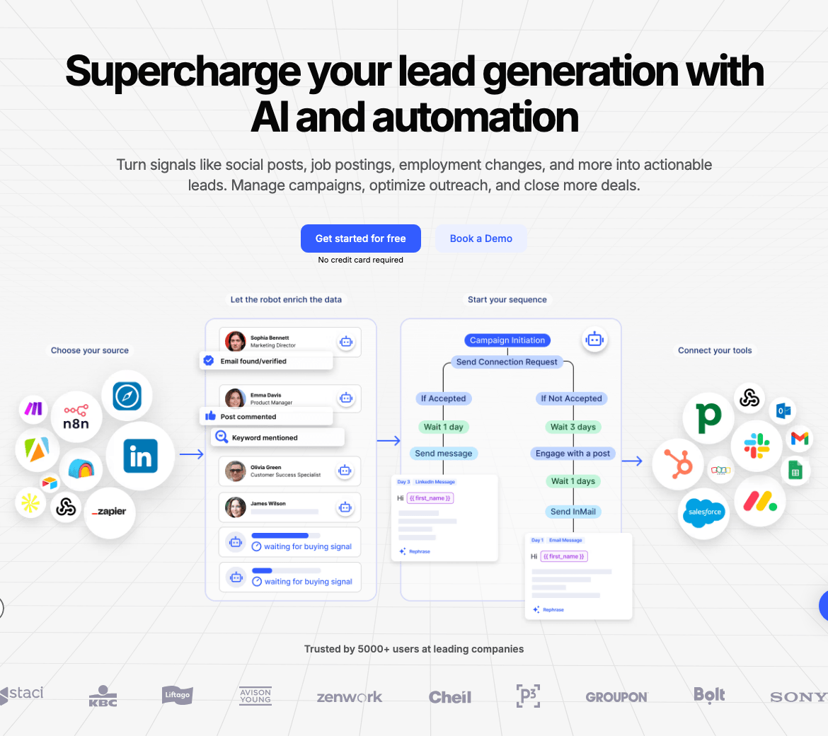 Leadspicker Marketing Automation showing Marketing Automation - Your solution for accurate lead extraction.