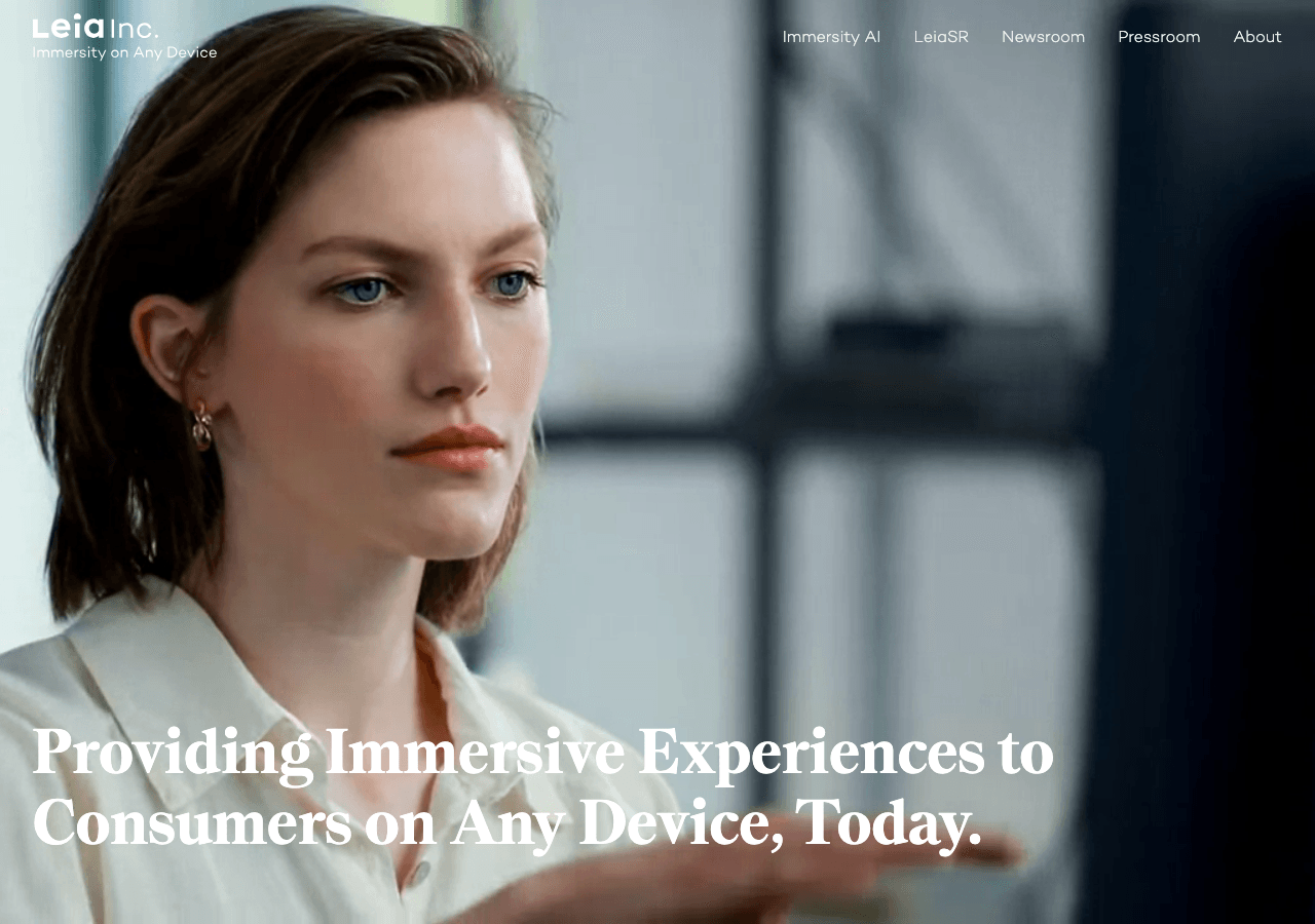 Leia Inc. 3D Generation showing 3D Generation - Immersity on Any Device