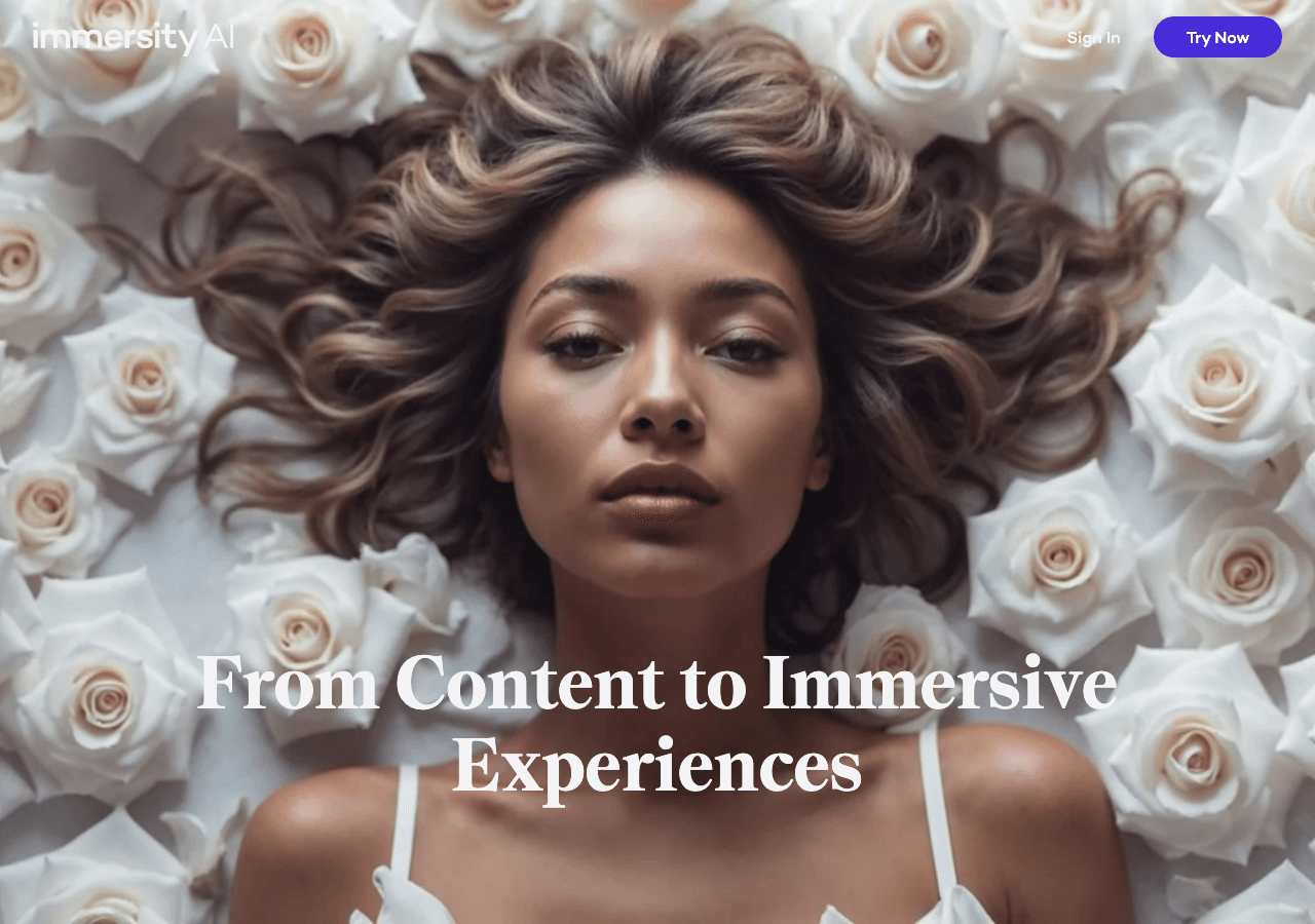 Immersity AI Image Generation showing Image Generation - Transform your photos and videos into immersive 3D experiences with