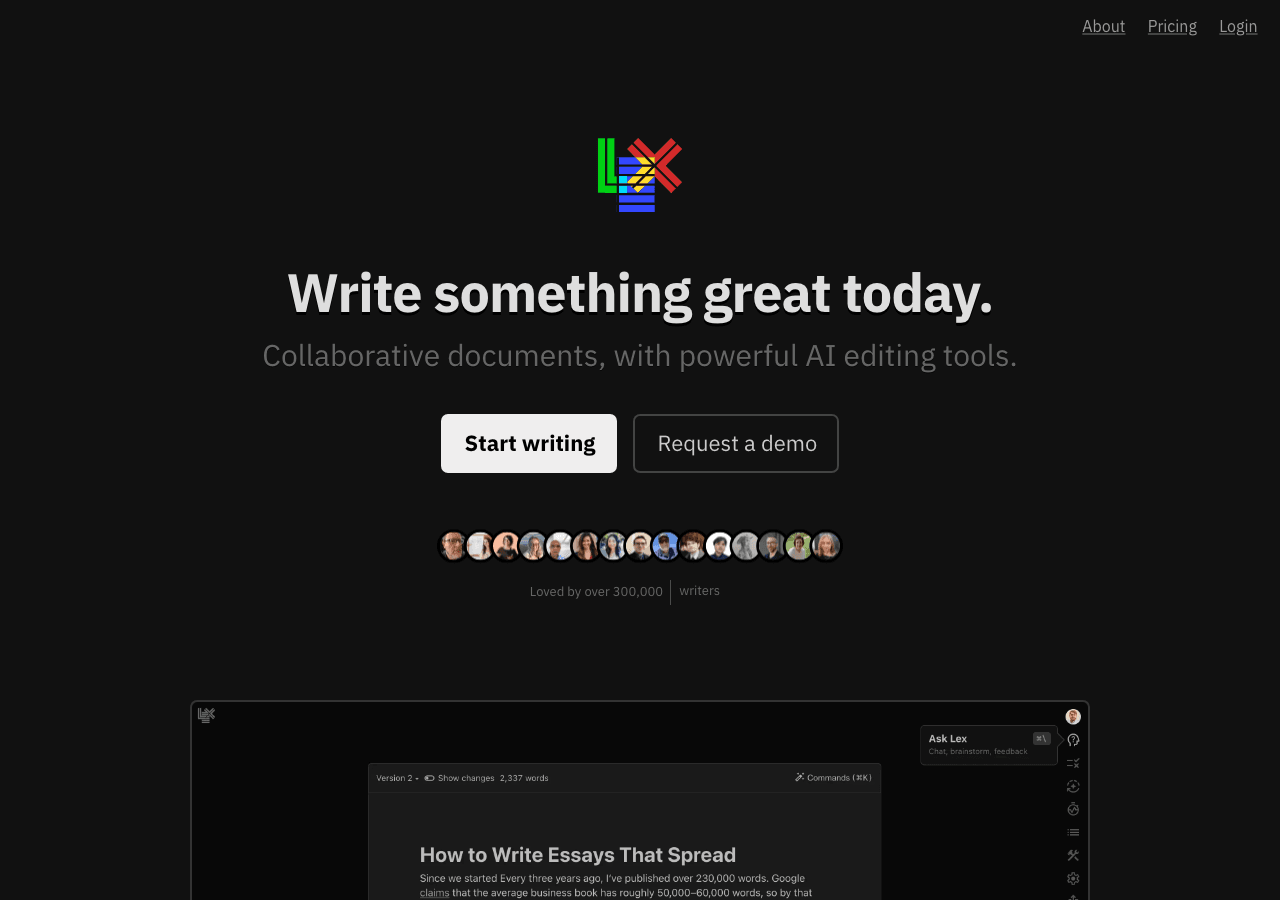 Lex Writing & Translation showing Writing & Translation - Write smarter, clearer, and faster with Lex