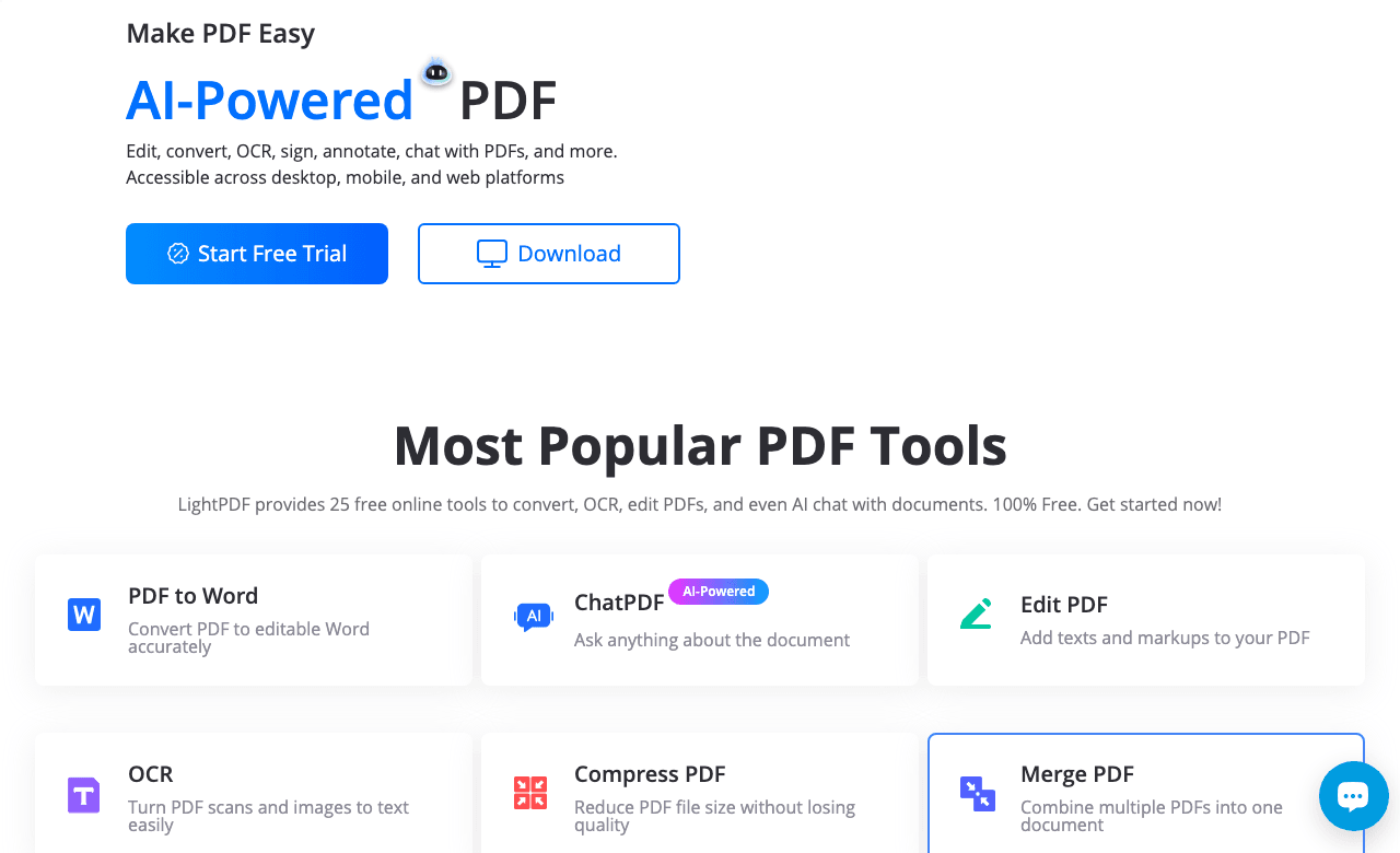 LightPDF Productivity & Collaboration showing Productivity & Collaboration - AI-powered all-in-one PDF toolkit for every docu