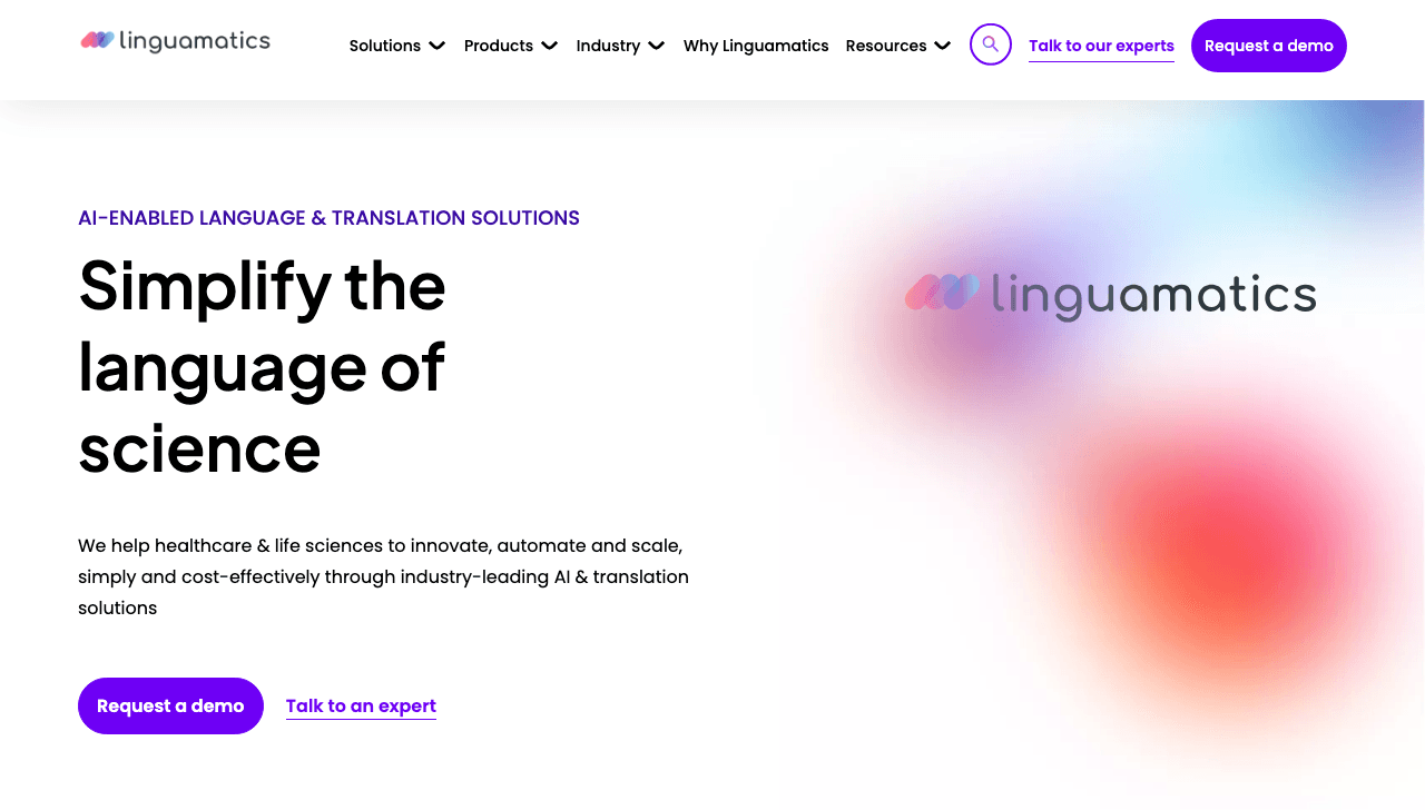 Linguamatics Scientific Research showing Scientific Research - AI-enabled language solutions for healthcare at scale