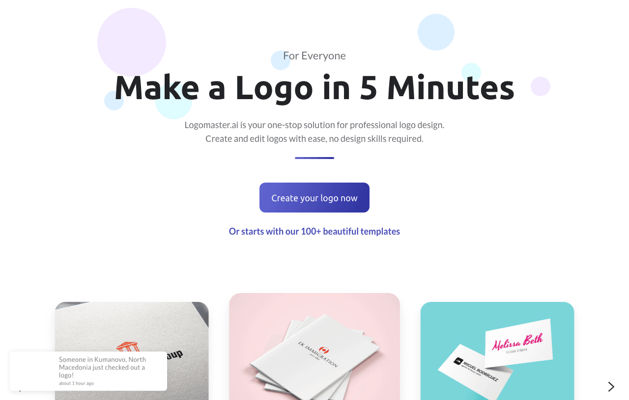 Logomaster.ai Design showing Design - AI-powered Logo Design