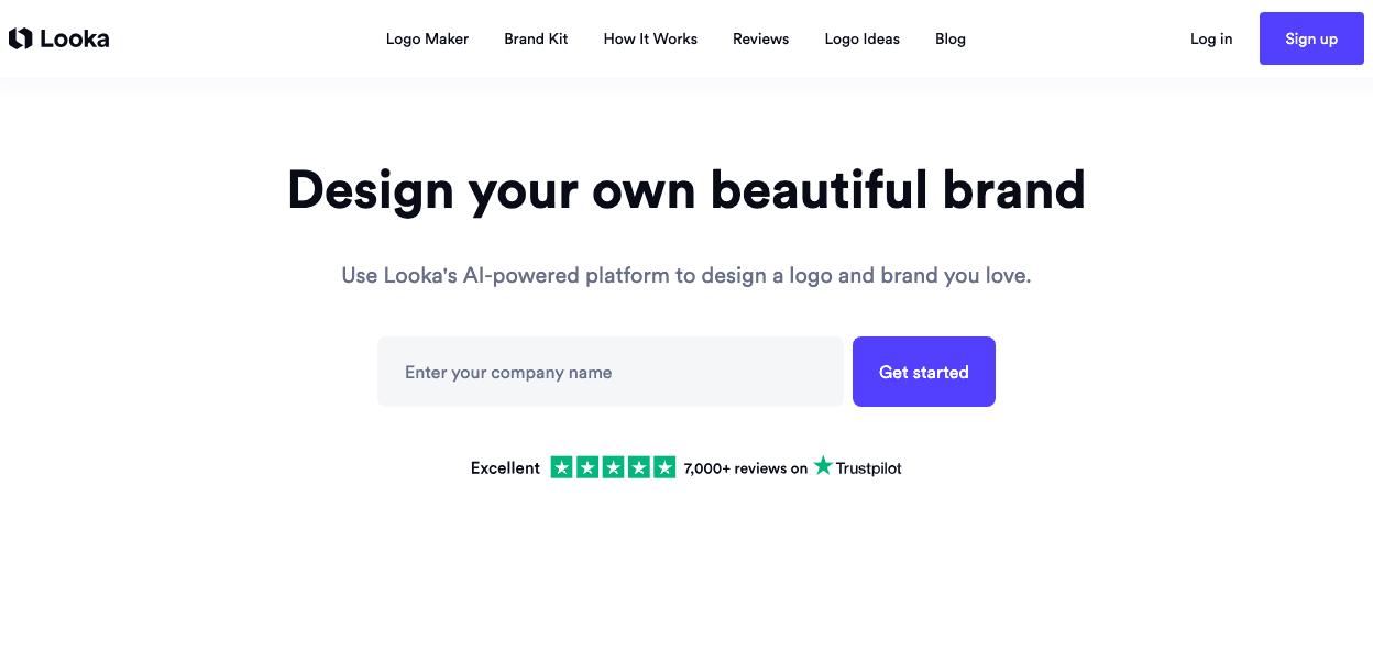 Looka Design showing ai logo maker - AI-powered logo and brand identity maker