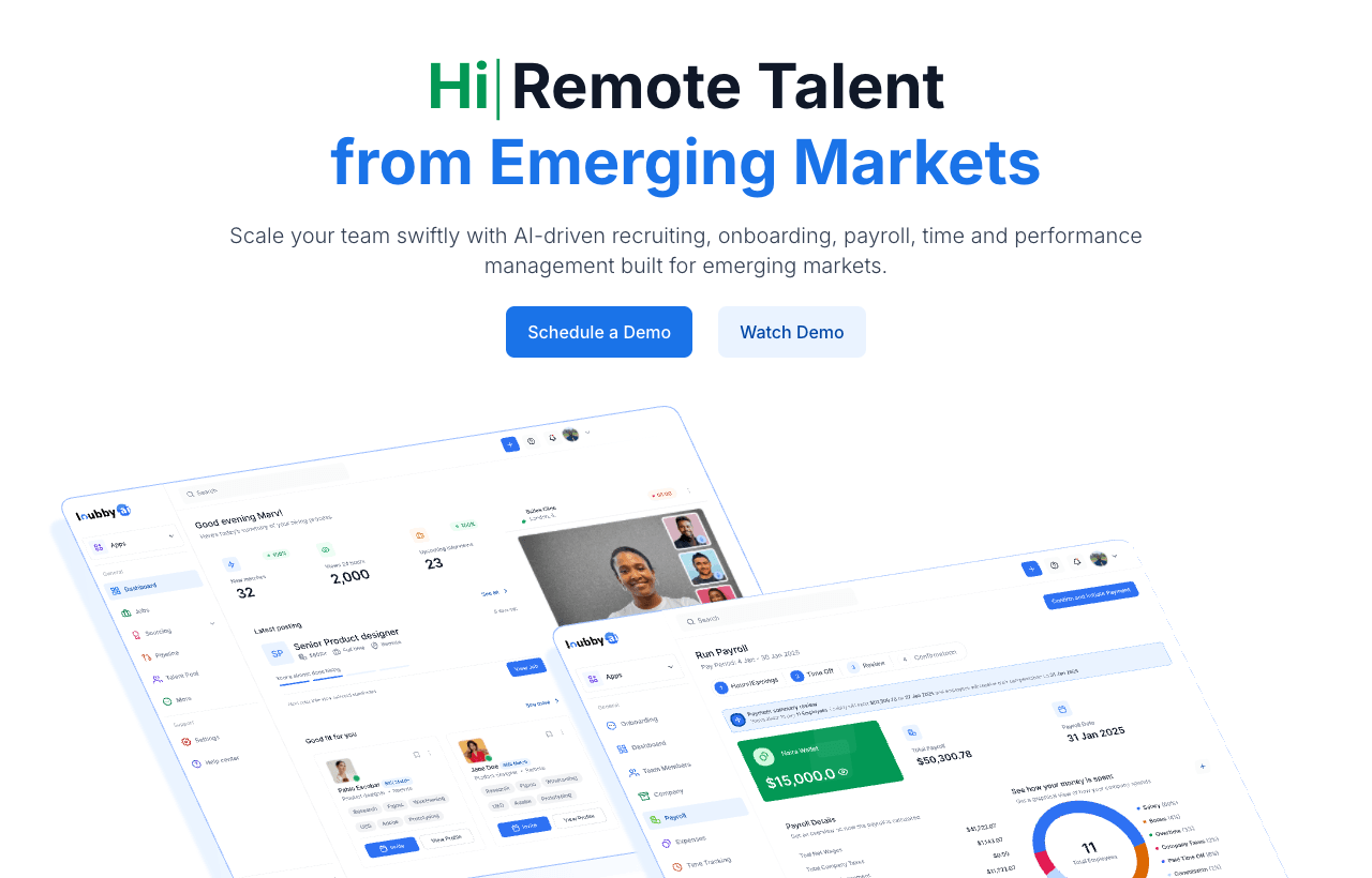 Loubby AI Conversational AI showing Conversational AI - Scale your team swiftly with AI-driven talent management