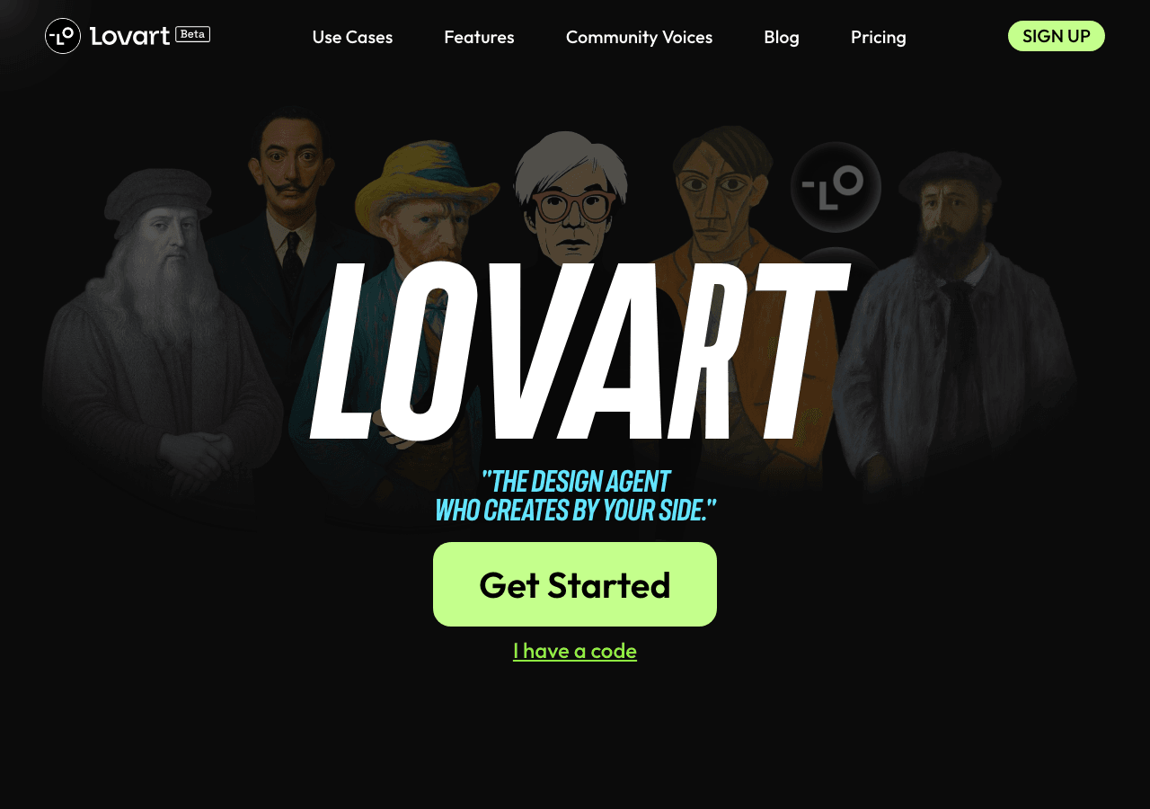 Lovart Design showing Design - Transforming ideas into art with AI