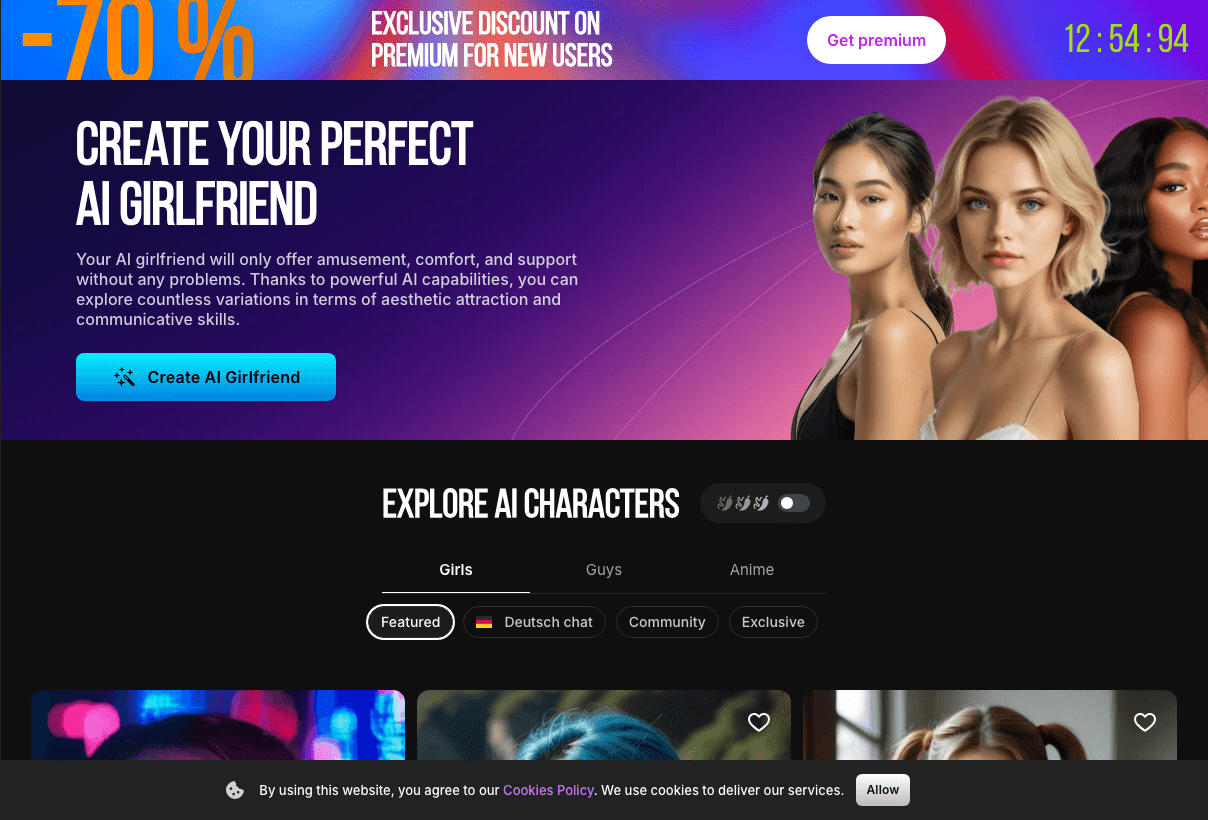 LOVESCAPE Conversational AI showing Conversational AI - Create Your Perfect AI Companion