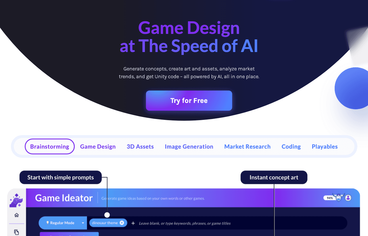 Ludo.ai 3D Generation showing 3D Generation - Create your next hit game with the power of AI