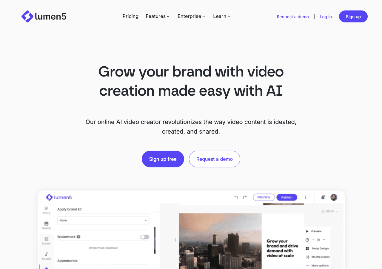 Lumen5 Video Generation showing video creation - Turn your blog posts into videos in minutes