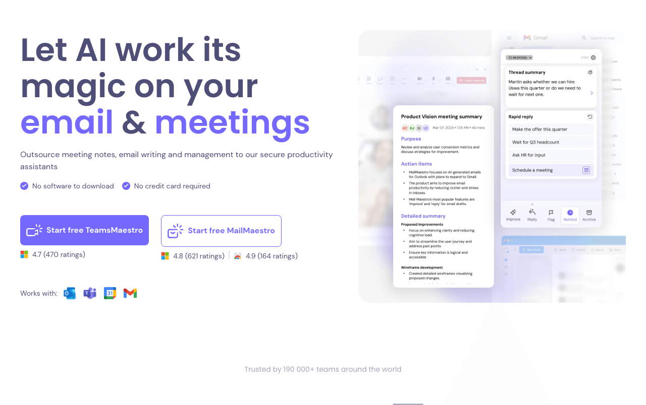 MailMaestro Writing & Translation showing Writing & Translation - Your Magical AI Email Assistant