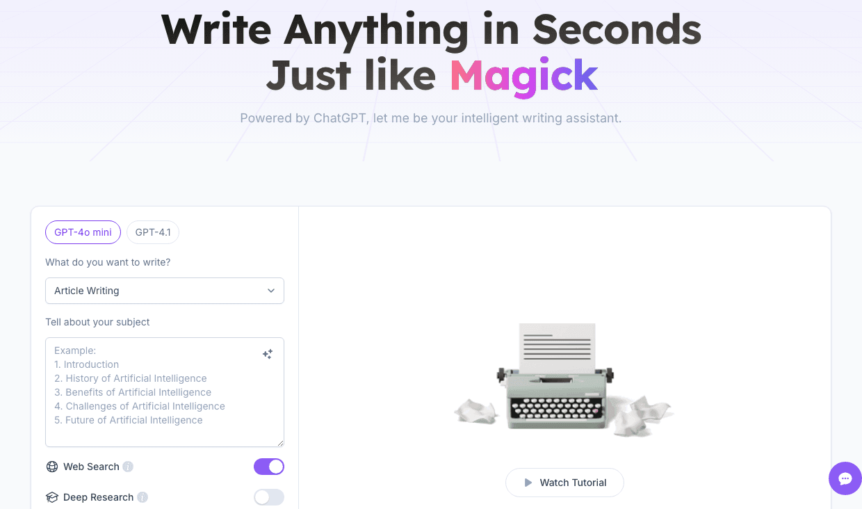 MagickPen Writing & Translation showing Writing & Translation - Write Anything in Seconds Just like Magick
